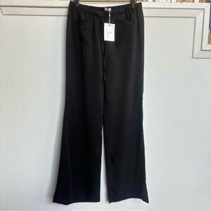 Joie black wide leg silk-like pants